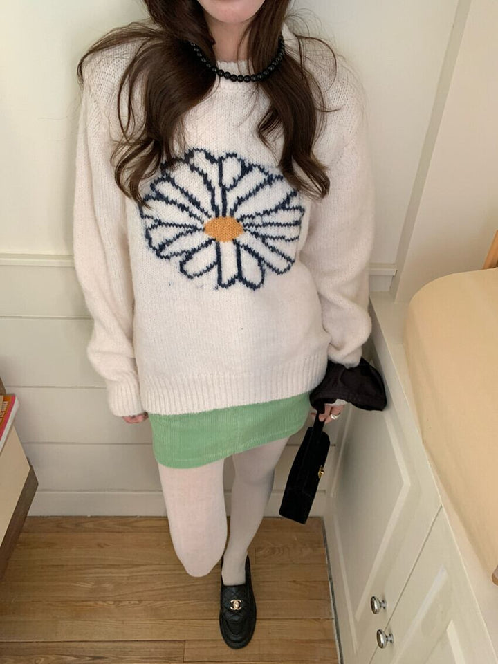 【tops】刺繍ニットセーター　M28269