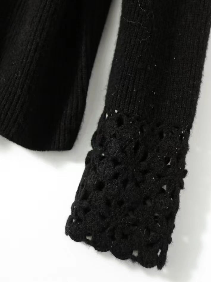 【tops】Ｖネックカットワークニットトップス      N1984