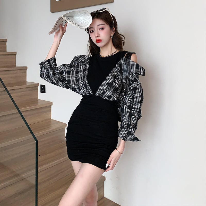 【dress】人気を独占中 ファッション切り替えワンピース　M17637