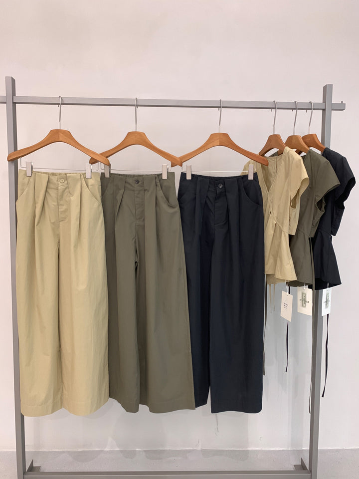 【set】バックオープントップス×ワイドパンツセット Q8652