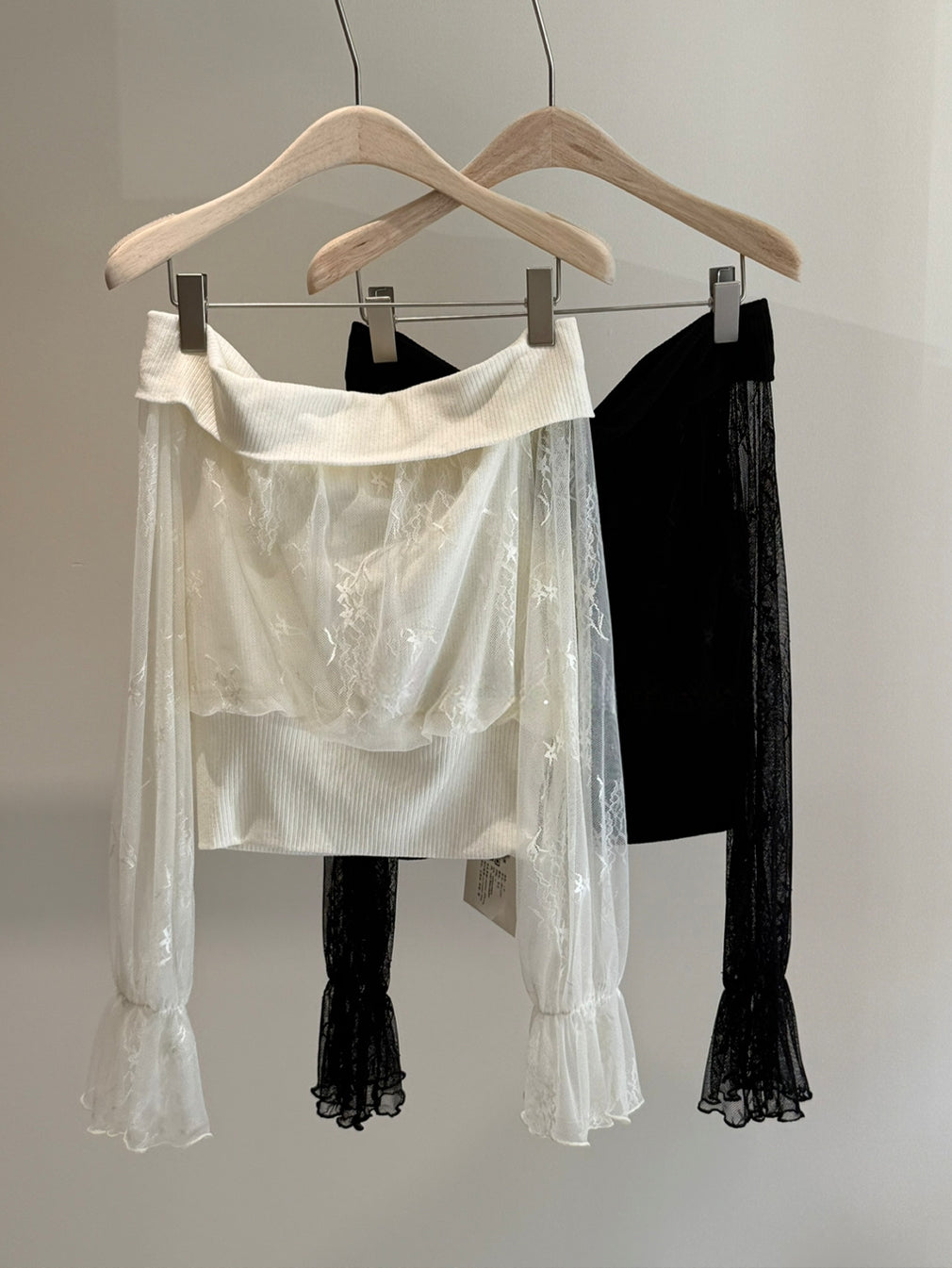 【tops】レースドッキングニットトップス Q9104