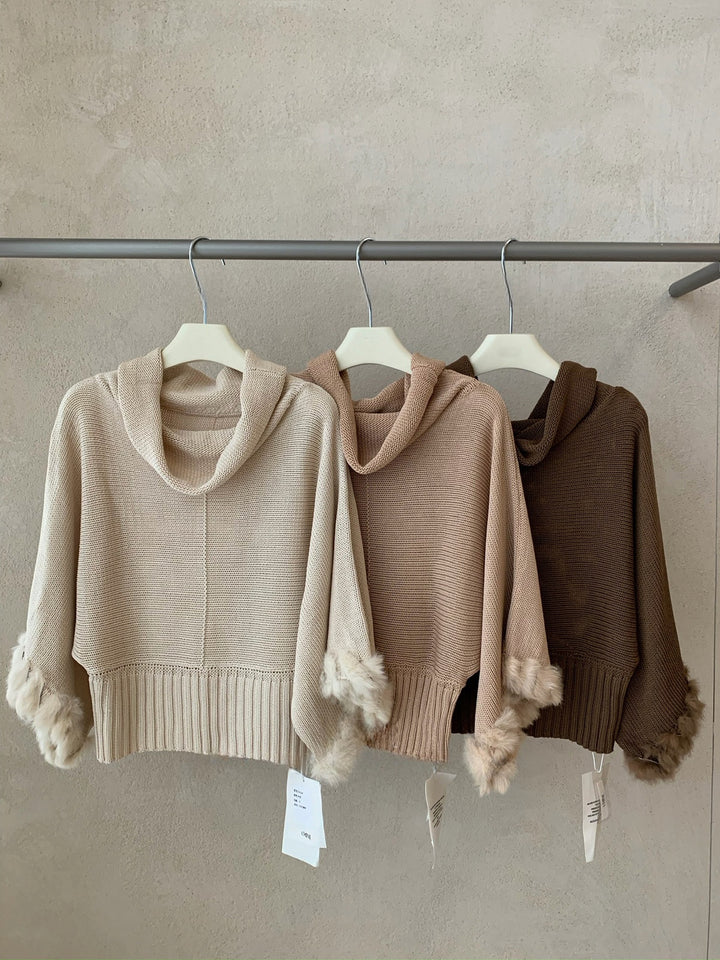 【tops】ファードッキングニットトップス Q9236