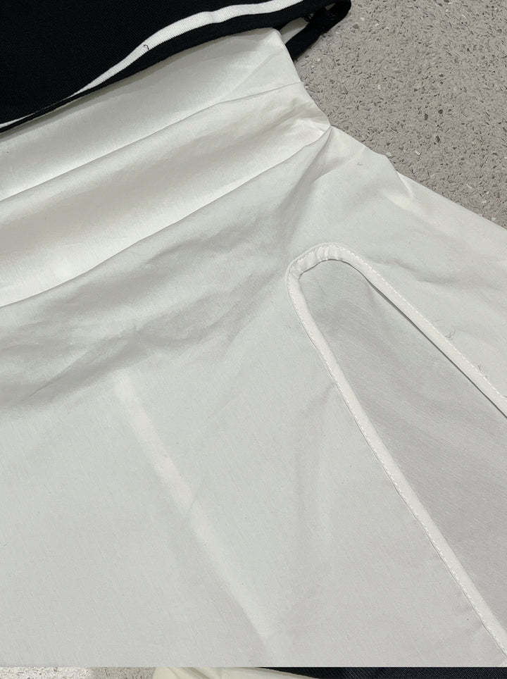 【tops】オフショルダーニットドッキングトップス Q8698