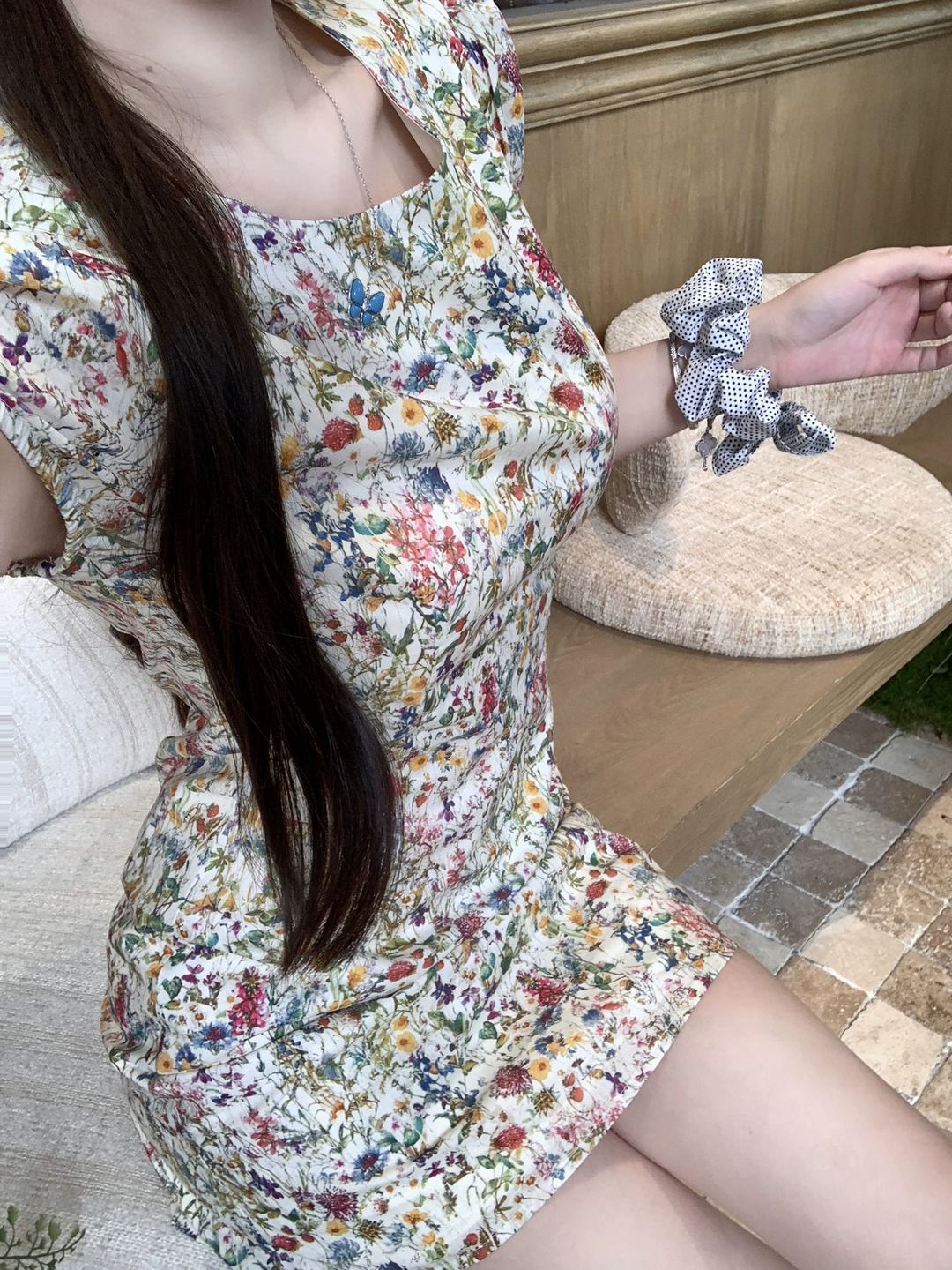 【dress】フラワー柄ワンピース Q8535