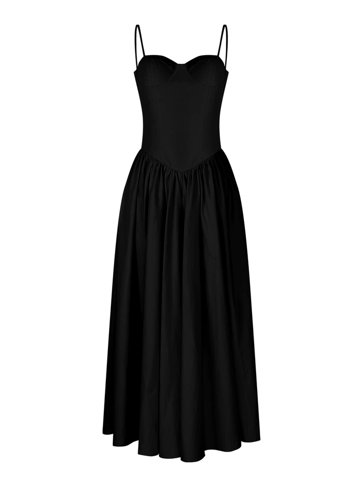 【dress】胸パット付きロングキャミワンピース Q8574