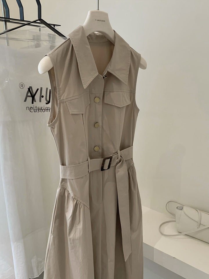 【dress】ノースリーブAラインワンピース Q8655