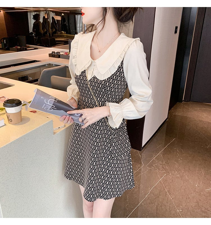 【dress】気質満点大人可愛い切り替えデートワンピース　M17405