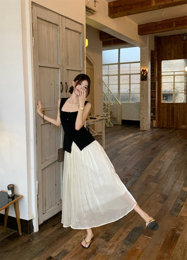 【set】ノースリーブトップス+スカートセット　M24480