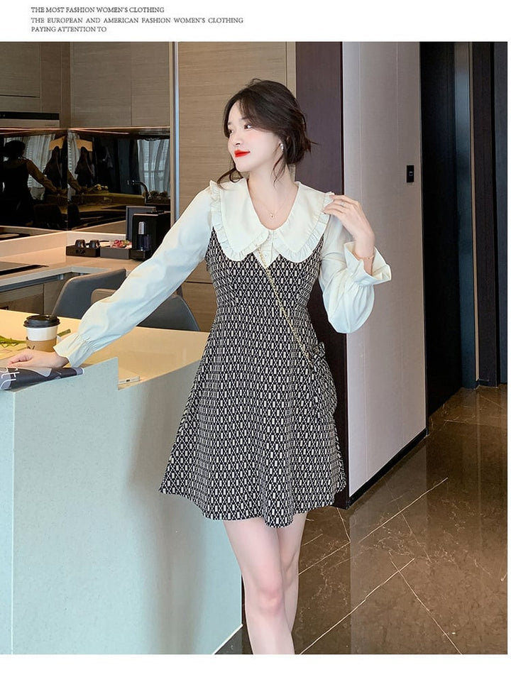 【dress】気質満点大人可愛い切り替えデートワンピース　M17405