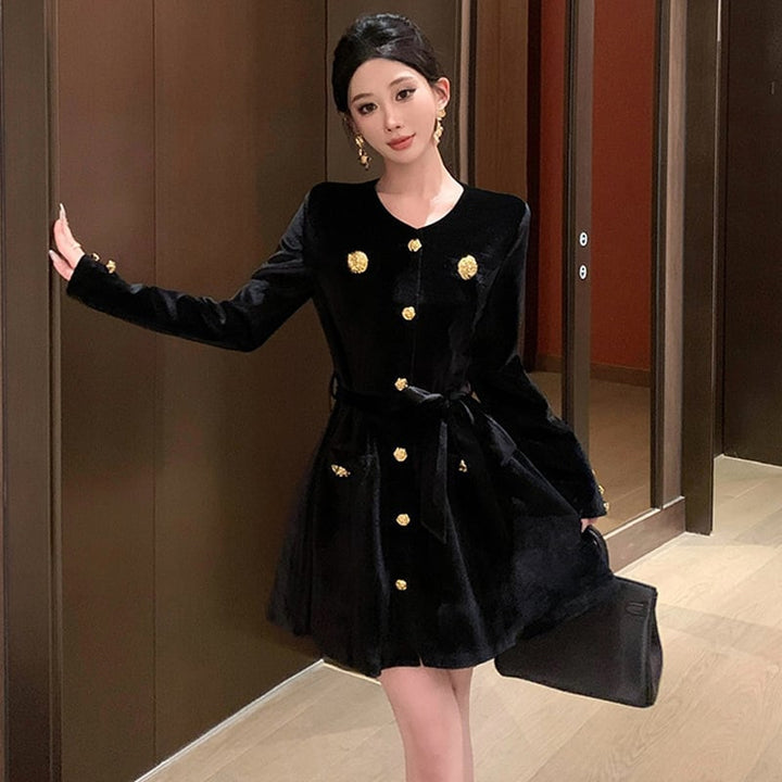【dress】ベルベットワンピース　M26601