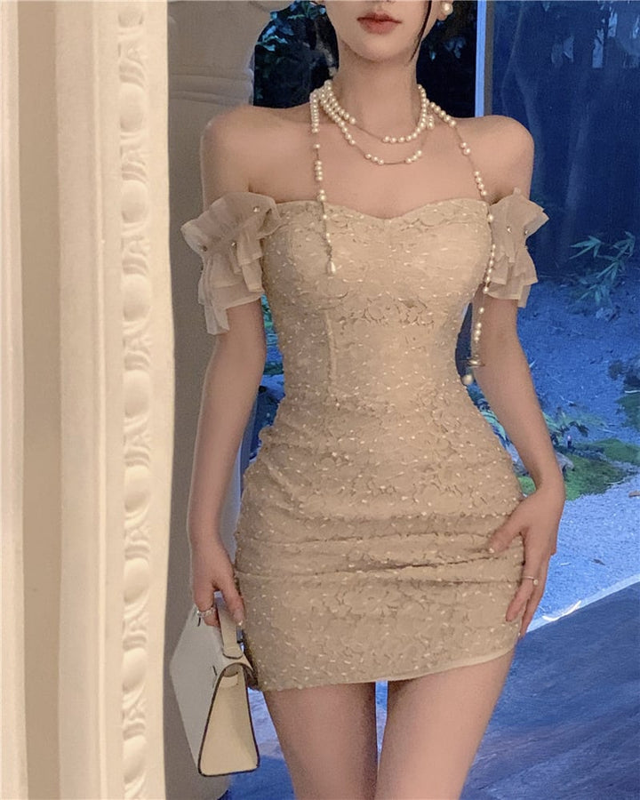 【dress】レース切り替えワンピース　M24182