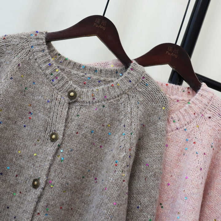 【outer】クルーネックニットカーデ　M25696