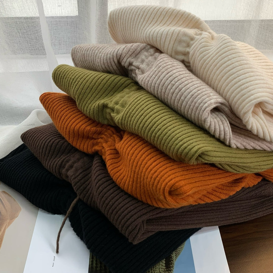【tops】無地ニットトップス　M26480