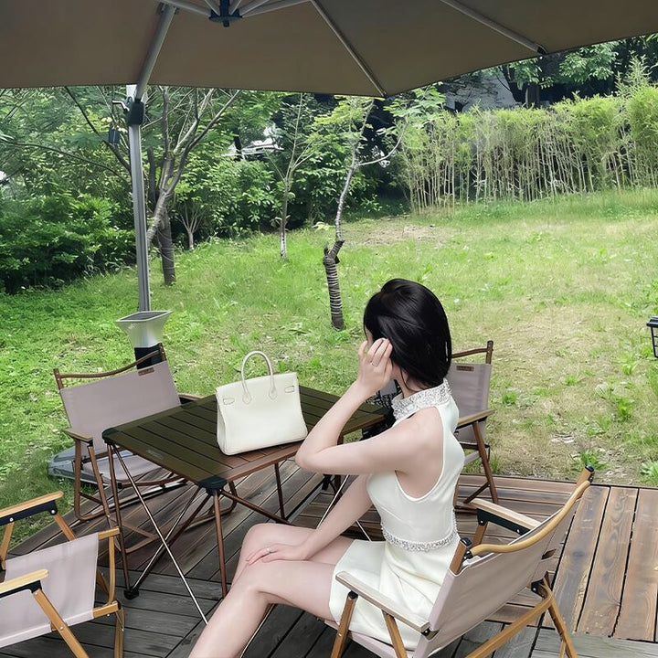 【dress】ラインストーン付きノースリーブワンピース Q8437