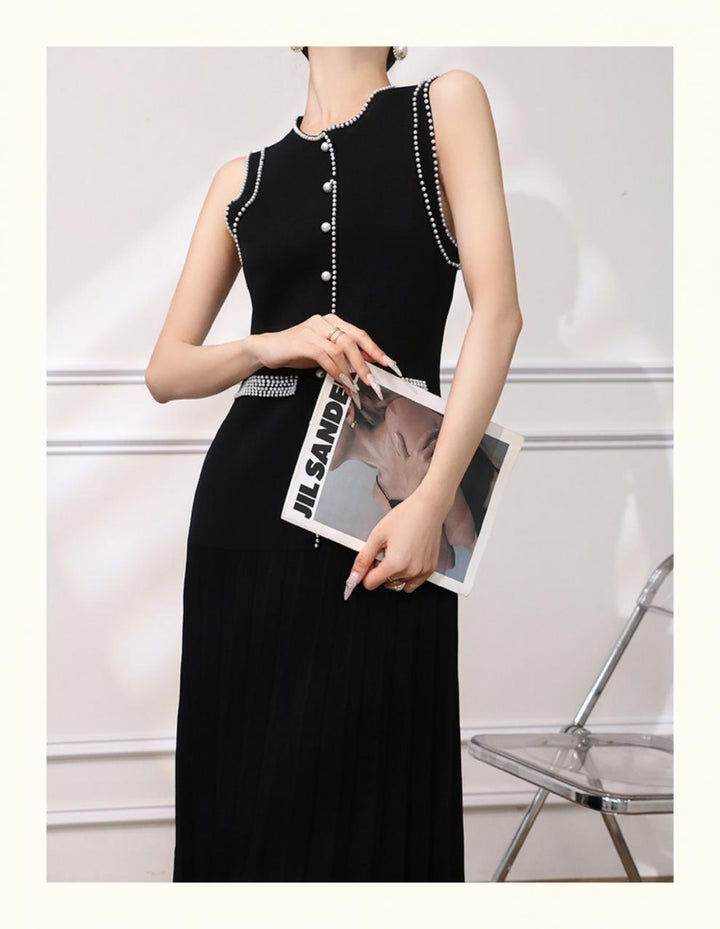 【dress】パールノースリーブワンピース　M24350