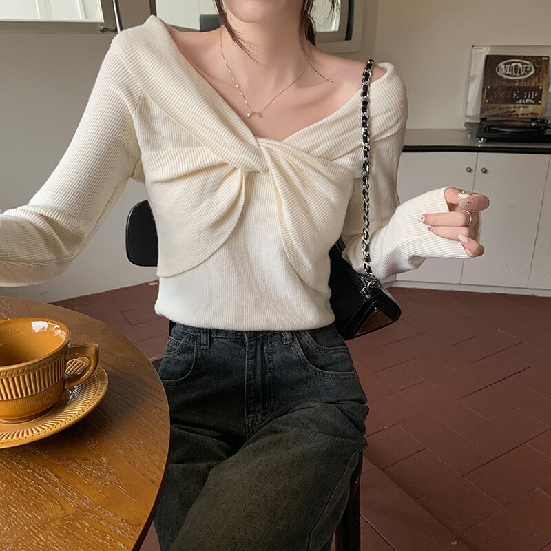 【tops】ニットトップス　M18834