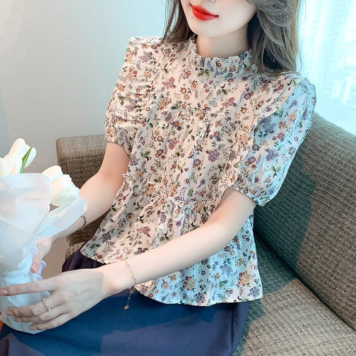 【set】人気を独占中 2点セット花柄シャツトップス+スカート　M17084