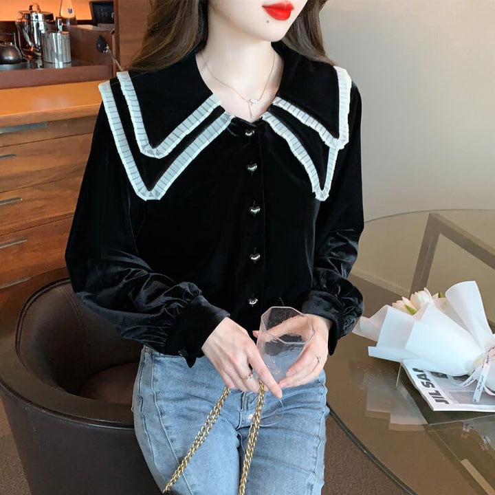 【tops】輝いて超人気 !  エレガントシャツトップス　M17333