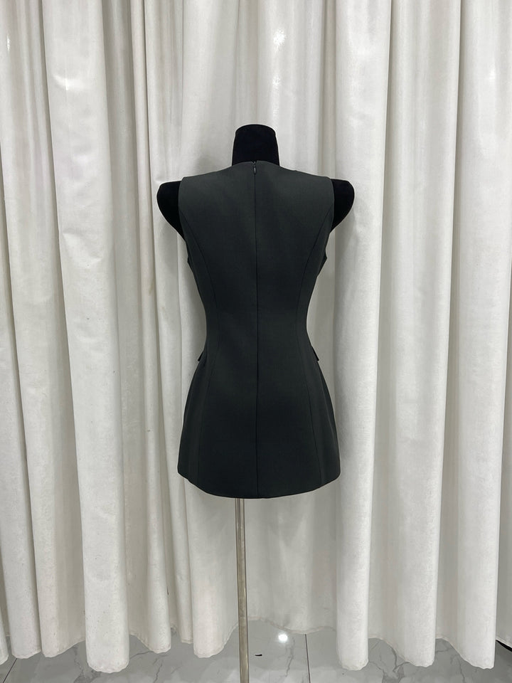 【dress】ラインストーン付きベストワンピース Q9087