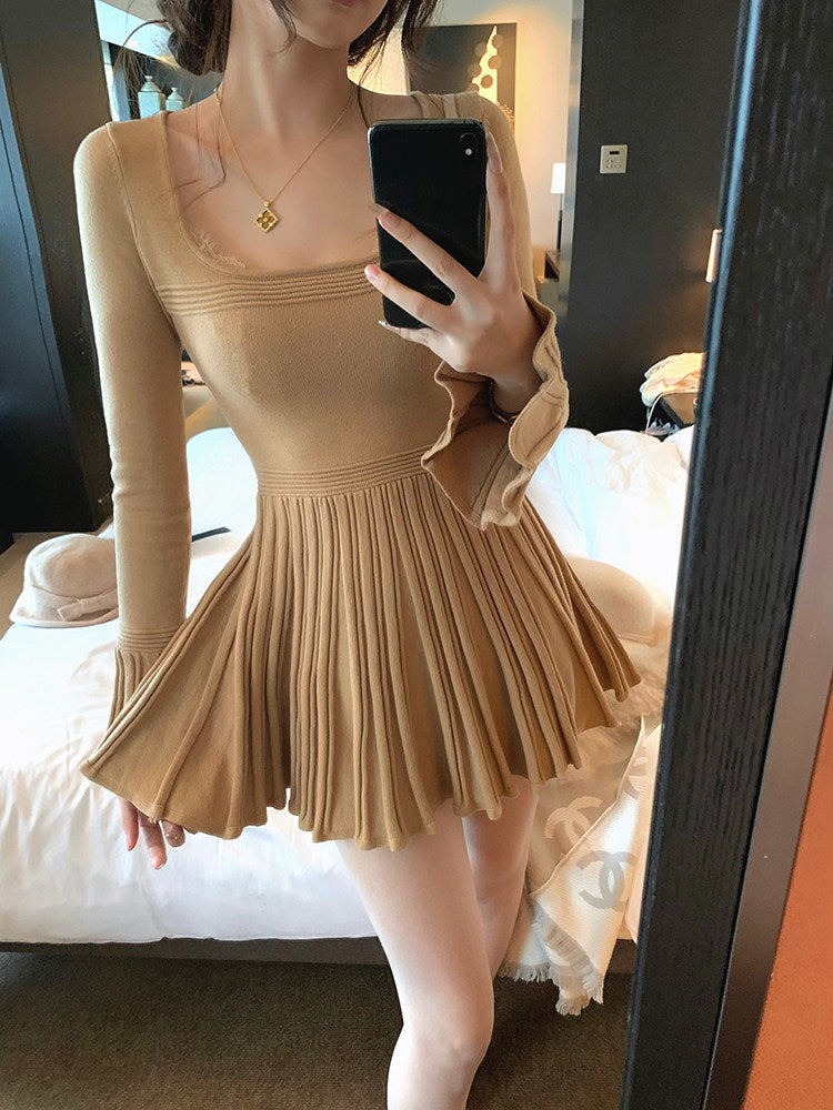 【dress】Aラインニットワンピース Q9323