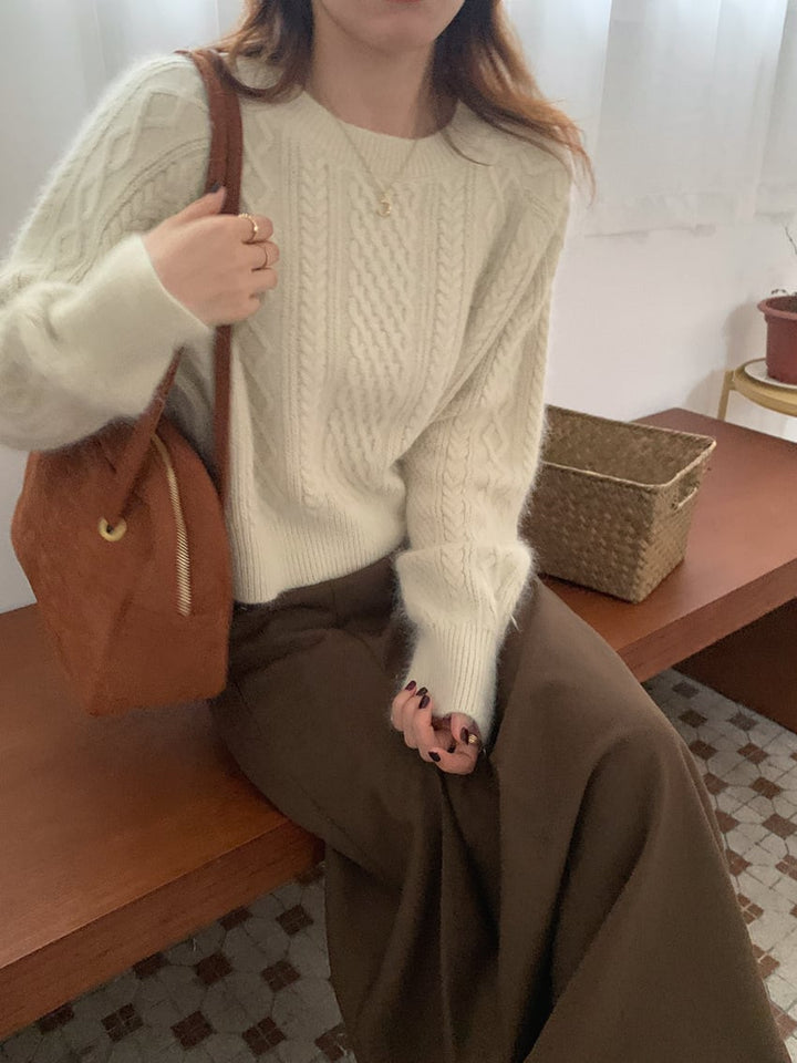 【tops】クルーネックニットセーター　M18167