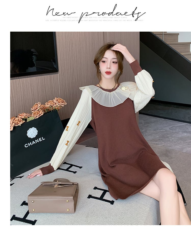 【dress】優しい雰囲気スウィートニットワンピース　M17501