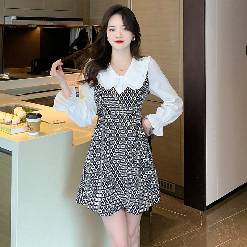 【dress】気質満点大人可愛い切り替えデートワンピース　M17405