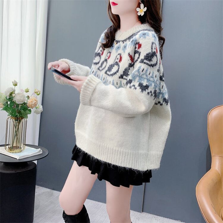 【tops】ジャカードニットセーター　M27647