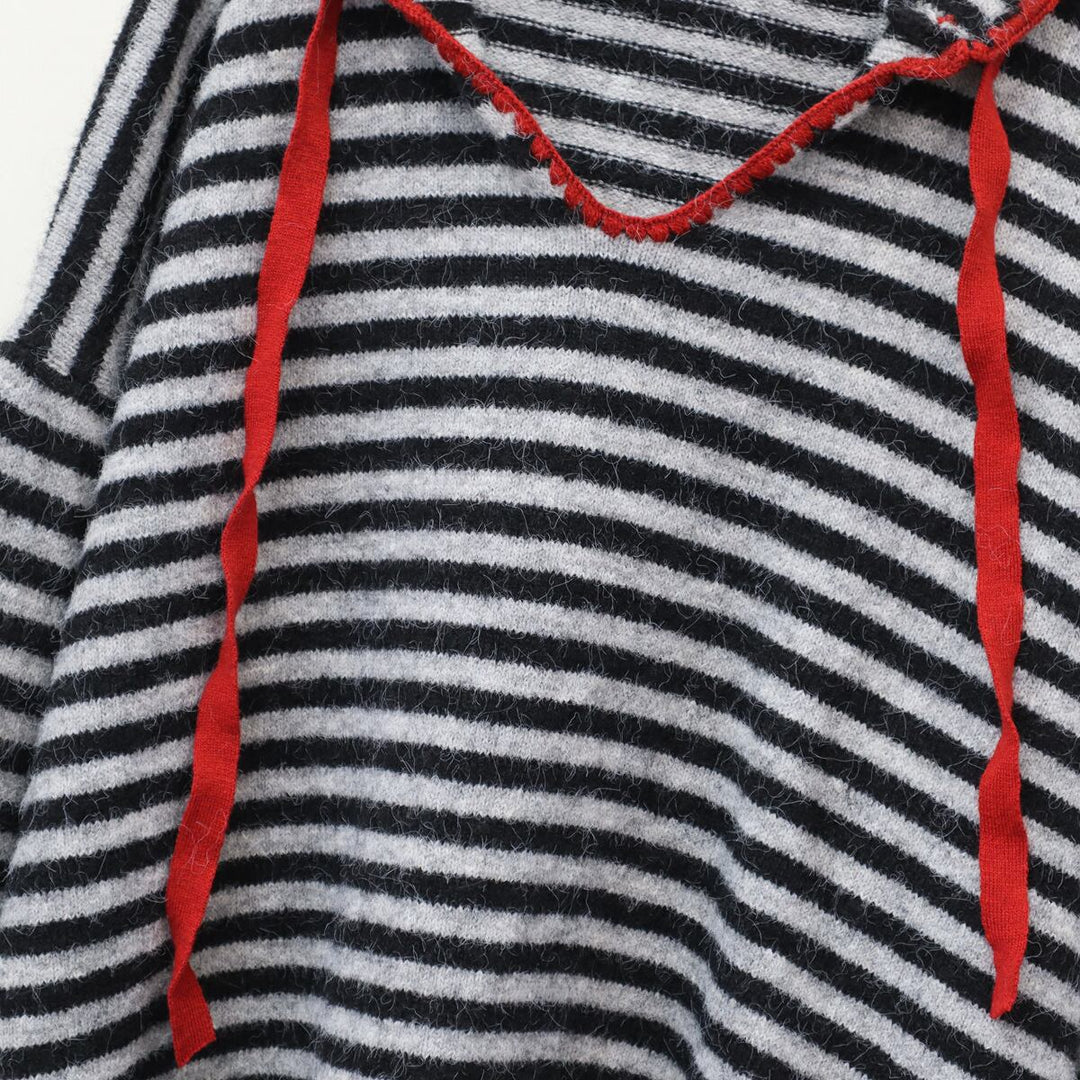 【tops】ボーダー柄ニットセーター　M28398