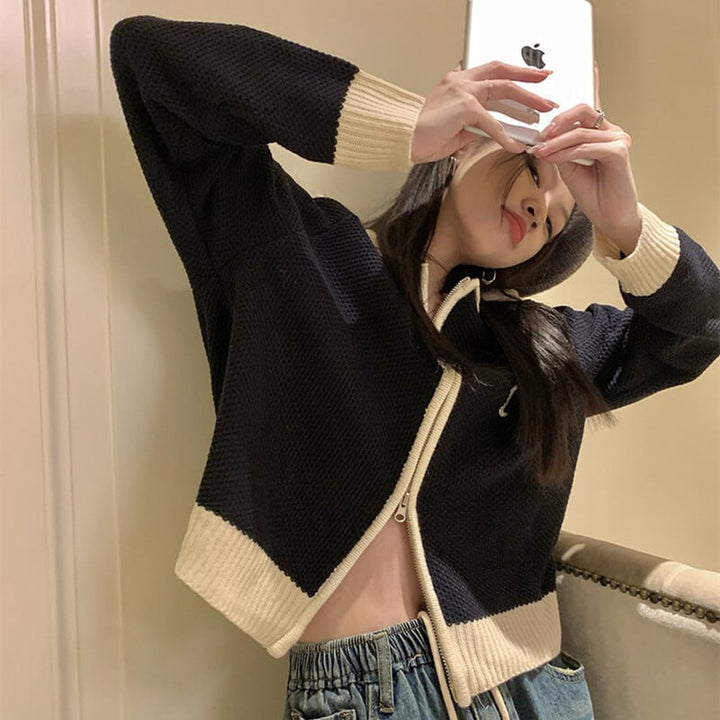 【outer】ファスナーニットカーデ　M27879