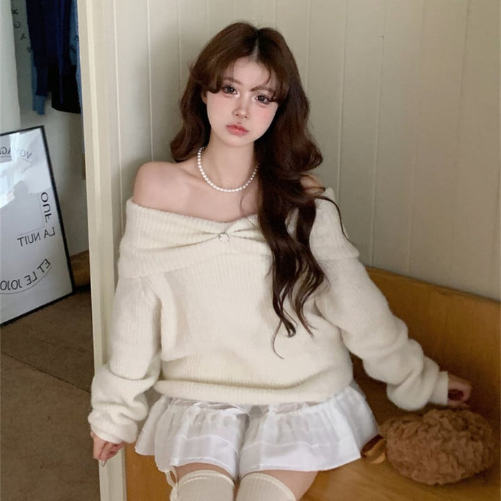 【tops】ボートネックニットセーター　M27363