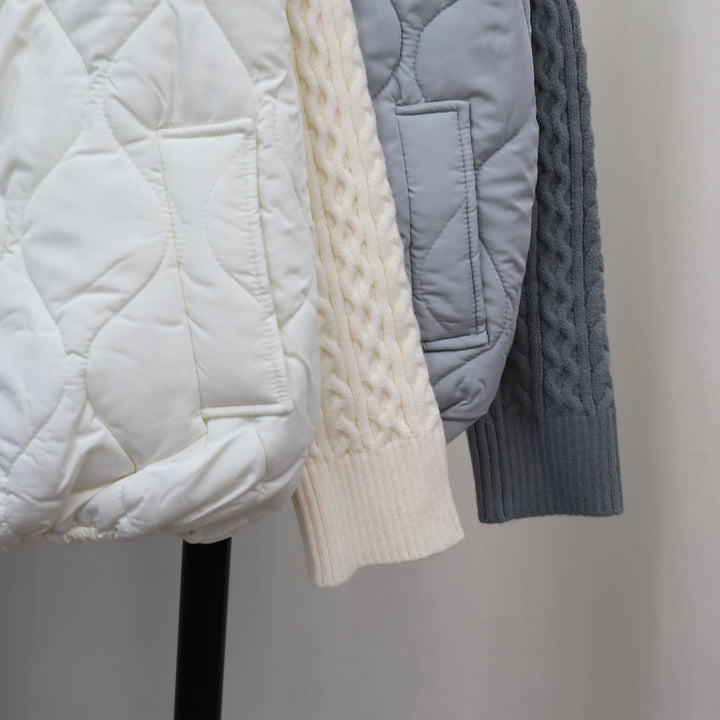【outer】棉コートドッキングニットカーデ　M18242