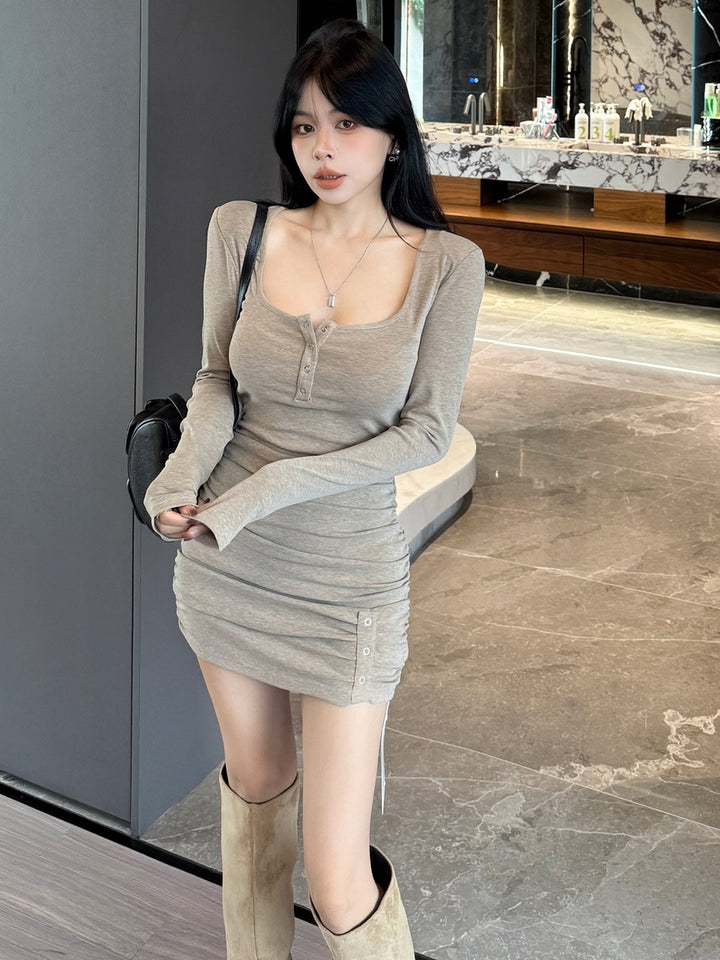 【dress】スクエアネックミニワンピース Q9209