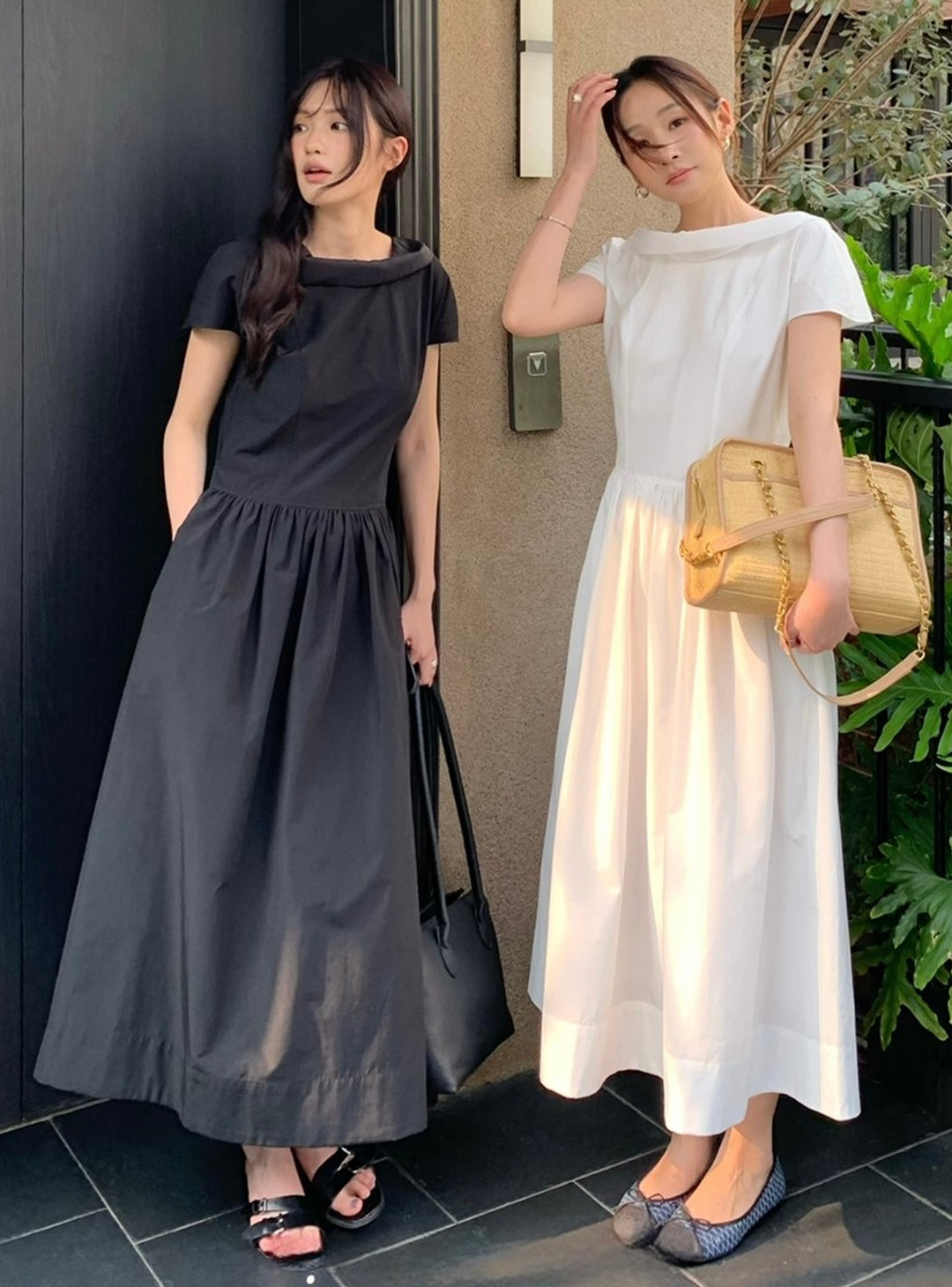 【dress】2色展開ロングワンピース Q8654