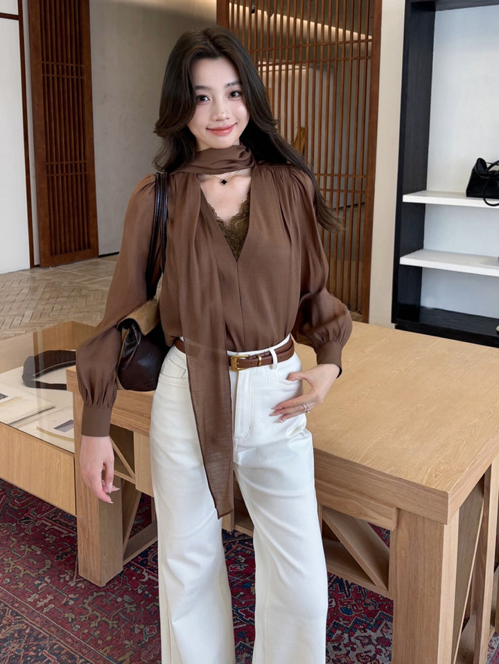 【tops】レースドッキングトップス Q8970