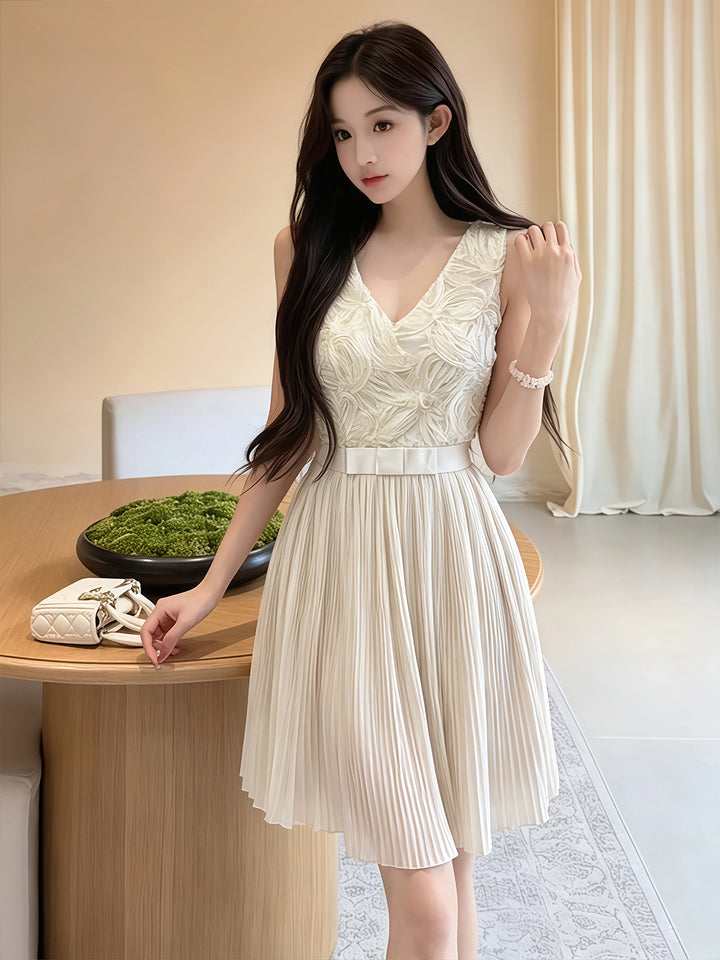 【dress】レースドッキングベストワンピース Q8690