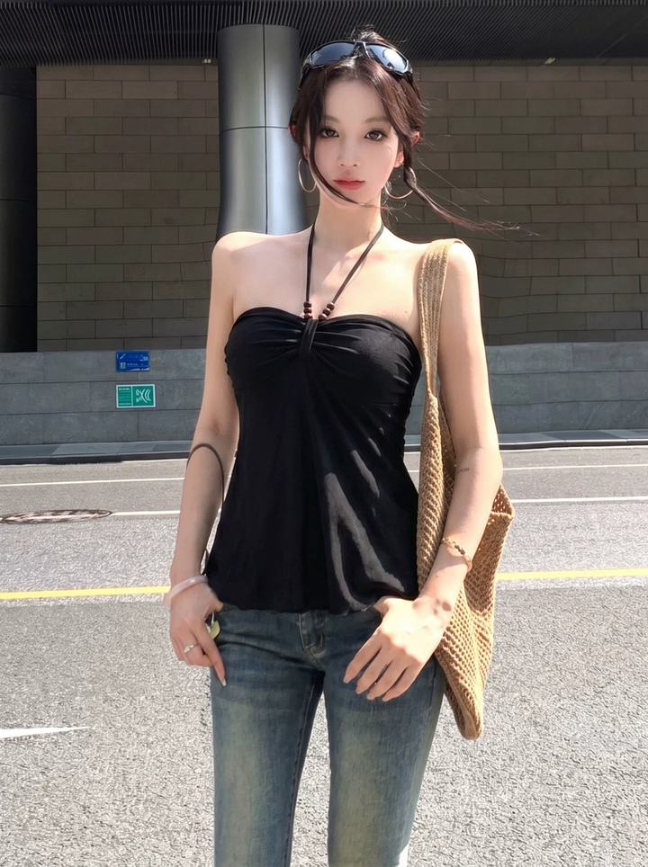 【tops】ホルターネックフレアトップス Q8579