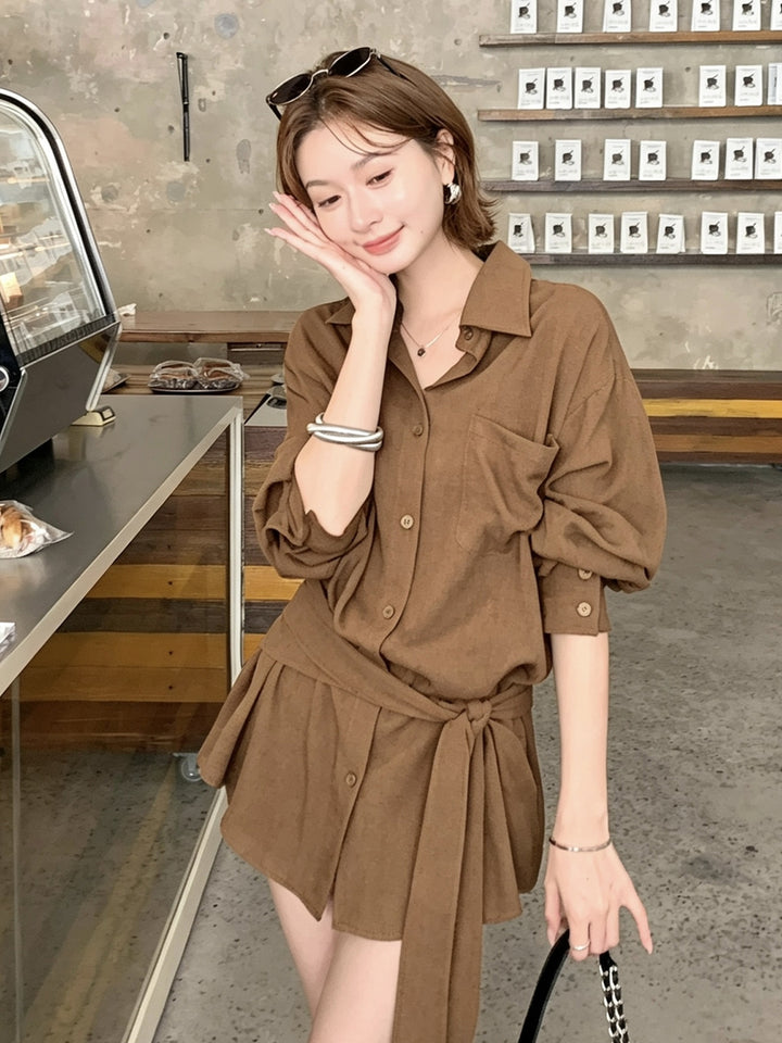 【tops】お尻カバー付きシャツ Q9040