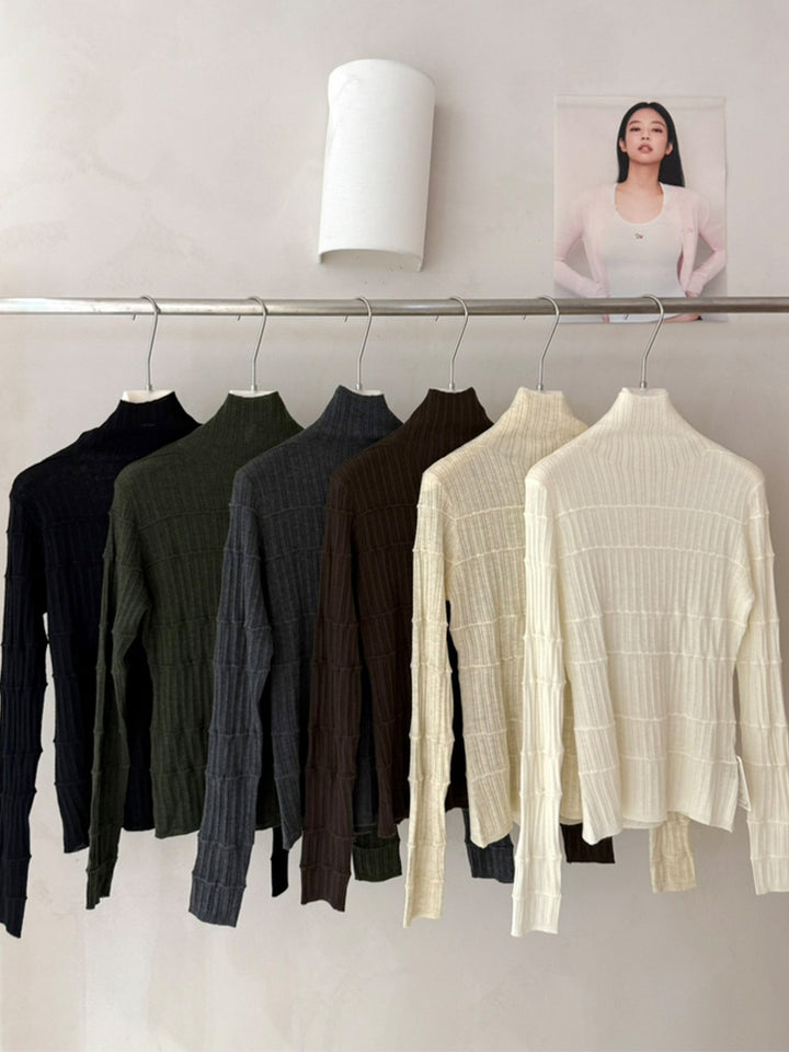 【tops】ハイネックニットトップス Q9161
