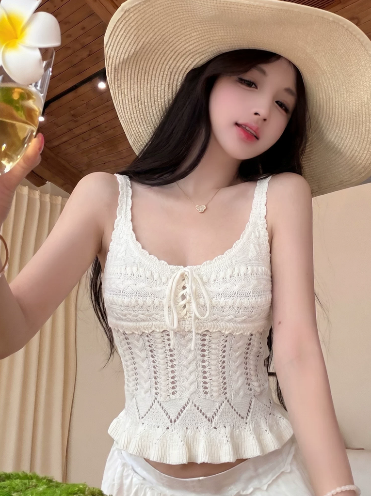 ハンドメイド　ニット　キャミソール( )✩‧₊ ハンドメイド ニット キャミソール( )✩‧₊ オーガニックコットン ブラ