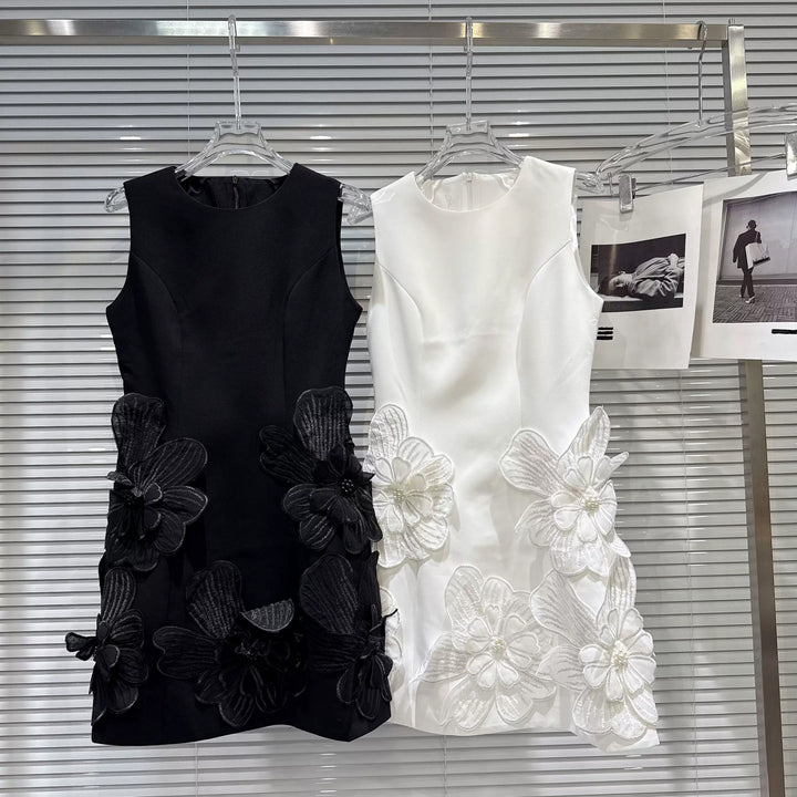 【dress】立体フラワーベストワンピース Q8695