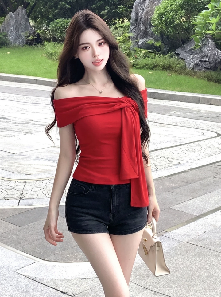 【tops】オフショルダートップス Q8557