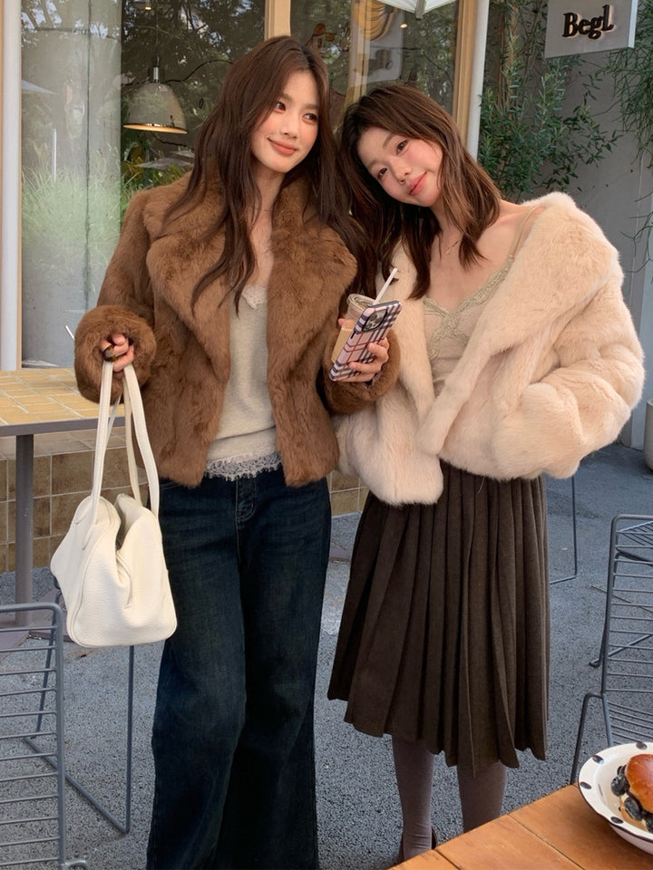 【outer】６色展開ボリュームファーコート Q9326