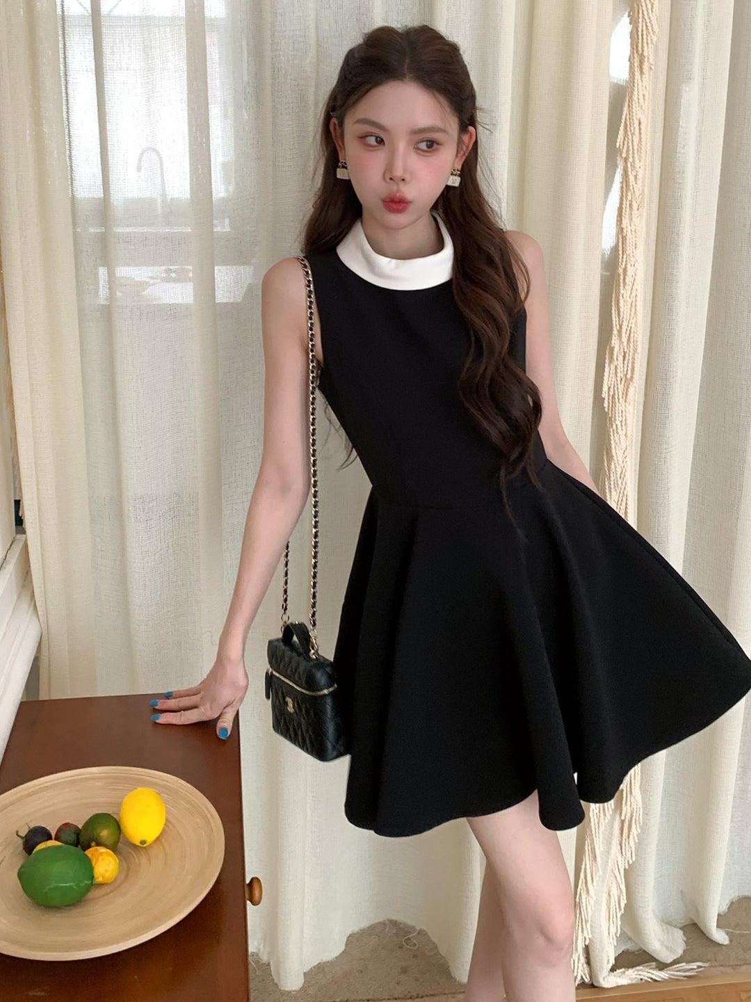 【dress】ノースリーブAラインワンピース Q8702