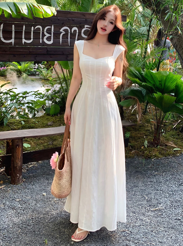 【dress】スクエアネックロングワンピース Q8646