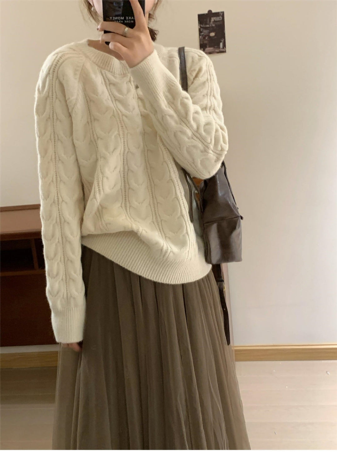 【tops】クルーネックニットセーター　M17980
