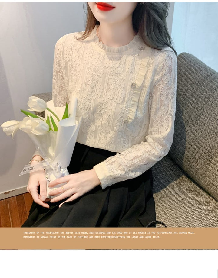 【tops】柔らかくて優しい印象レースシャツトップス　M17342