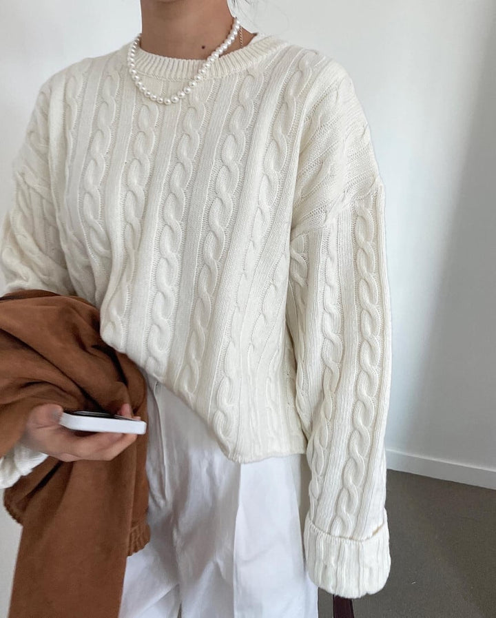 【tops】スリットニットセーター　M26841
