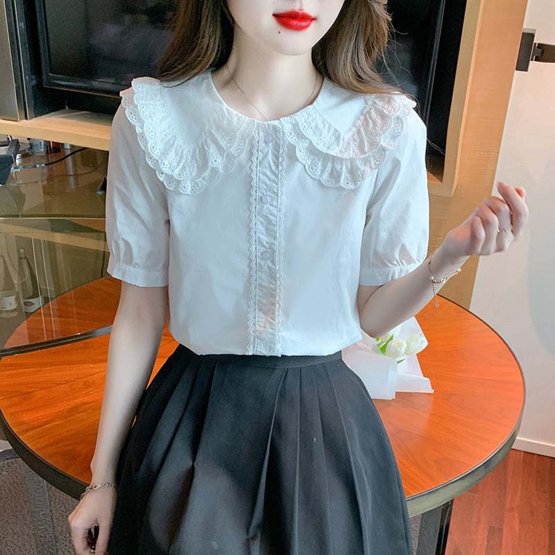 【tops】気質満点大人可愛いスウィートシャツトップス　M17395