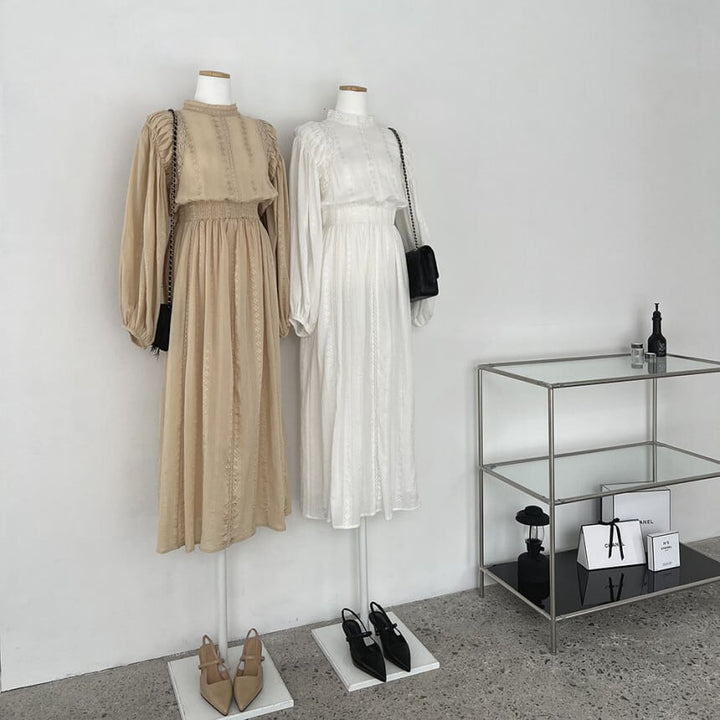 【dress】カットワークレース切り替えワンピース　M29780
